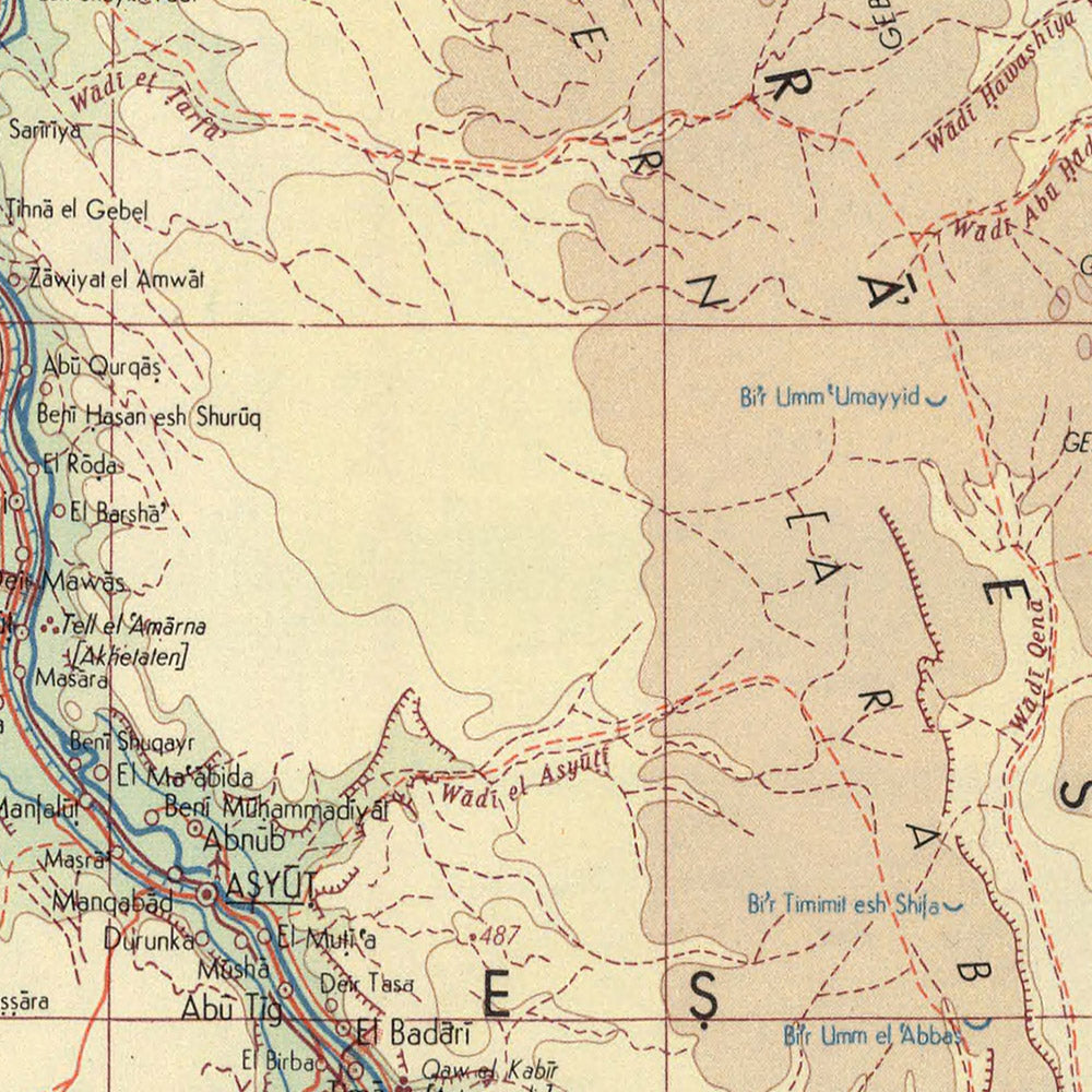 Ancienne carte de l'Égypte, 1967 : Nil, canal de Suez, Le Caire, Alexandrie, Gizeh