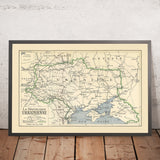 Rara prima mappa della Repubblica Ucraina, 1919: Conferenza di Pace di Parigi, UPR, Crimea, Kuban 