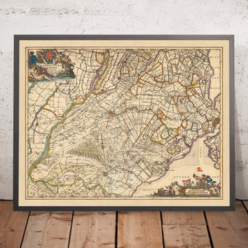 Alte Karte von Utrecht von Visscher, 1690: Amsterdam, Amersfoort, Hilversum, Zeist, Nieuwegein 