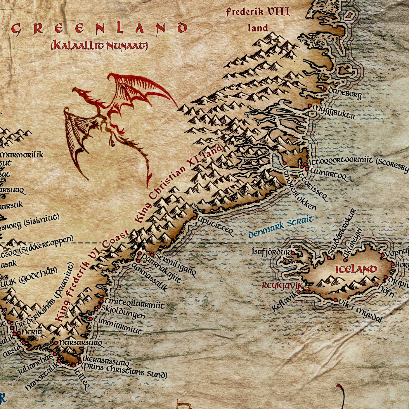 Carte du monde du Seigneur des Anneaux, 2022 : style fantastique, caractéristiques géographiques détaillées, look vintage