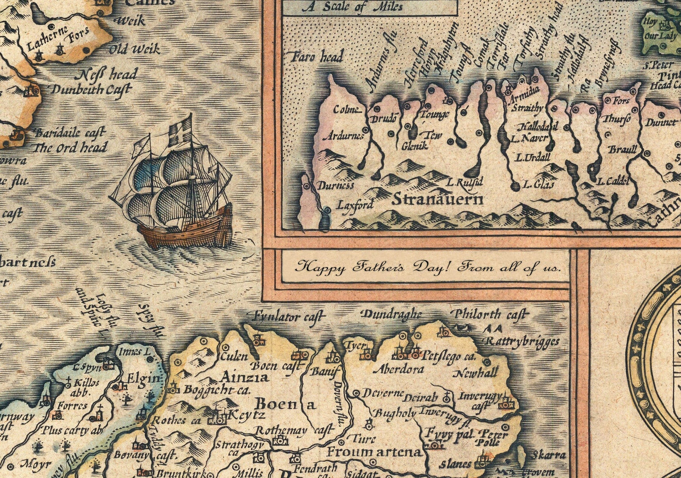 Old Map of Ireland, Hibernia in 1654 by Joan Blaeu from the Theatrum Orbis Terrarum Sive Atlas Novus - British Isles