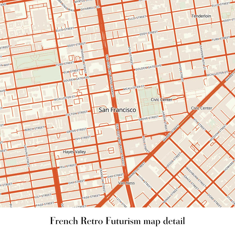 Carte moderne personnalisée - Créez votre propre carte de ville et de rue 