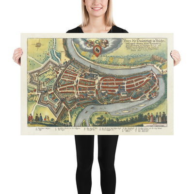 Alte Karte von Bern im Jahr 1645 von Merian Matthaus - 300 Jahre Eidgenossenschaft