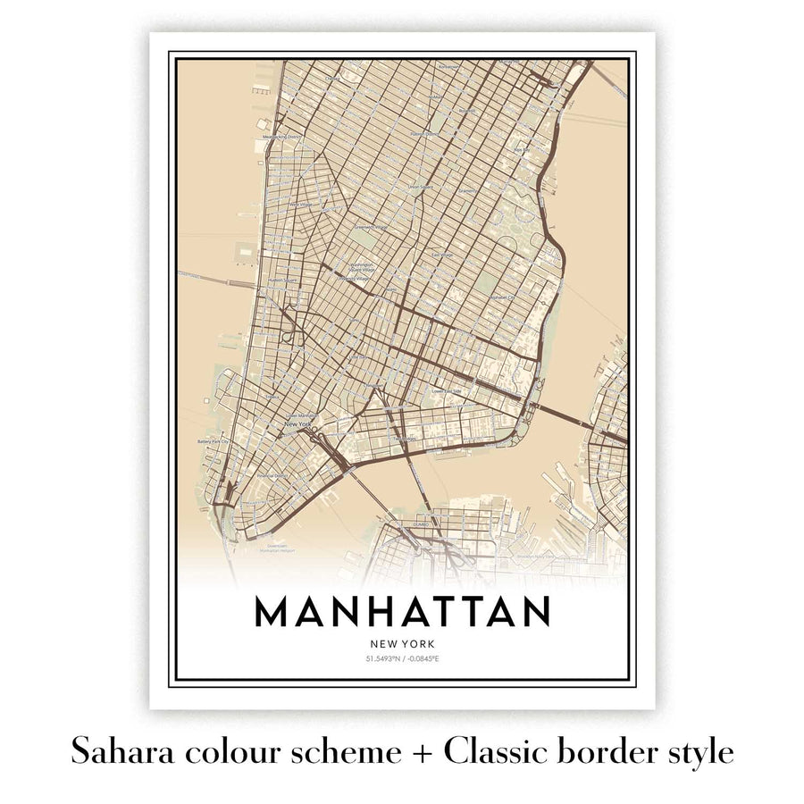 Carte moderne personnalisée - Créez votre propre carte de ville et de rue 