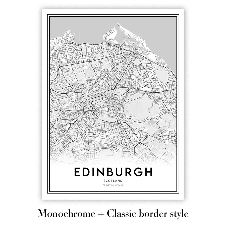 Carte moderne personnalisée - Créez votre propre carte de ville et de rue 