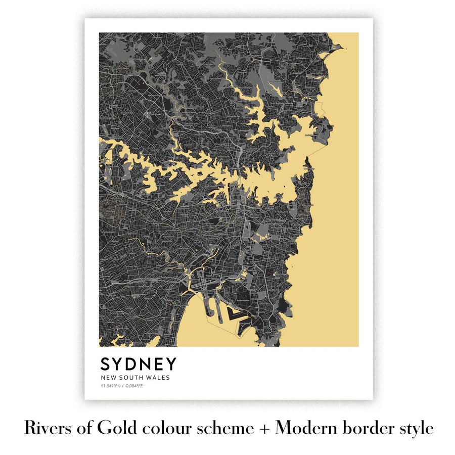 Carte moderne personnalisée - Créez votre propre carte de ville et de rue 