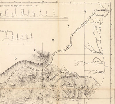 Old Map of Nicaragua in 1863 by Sonnestern - Managua, Leon, Chinandega, Esteli, Lake Nicaragua
