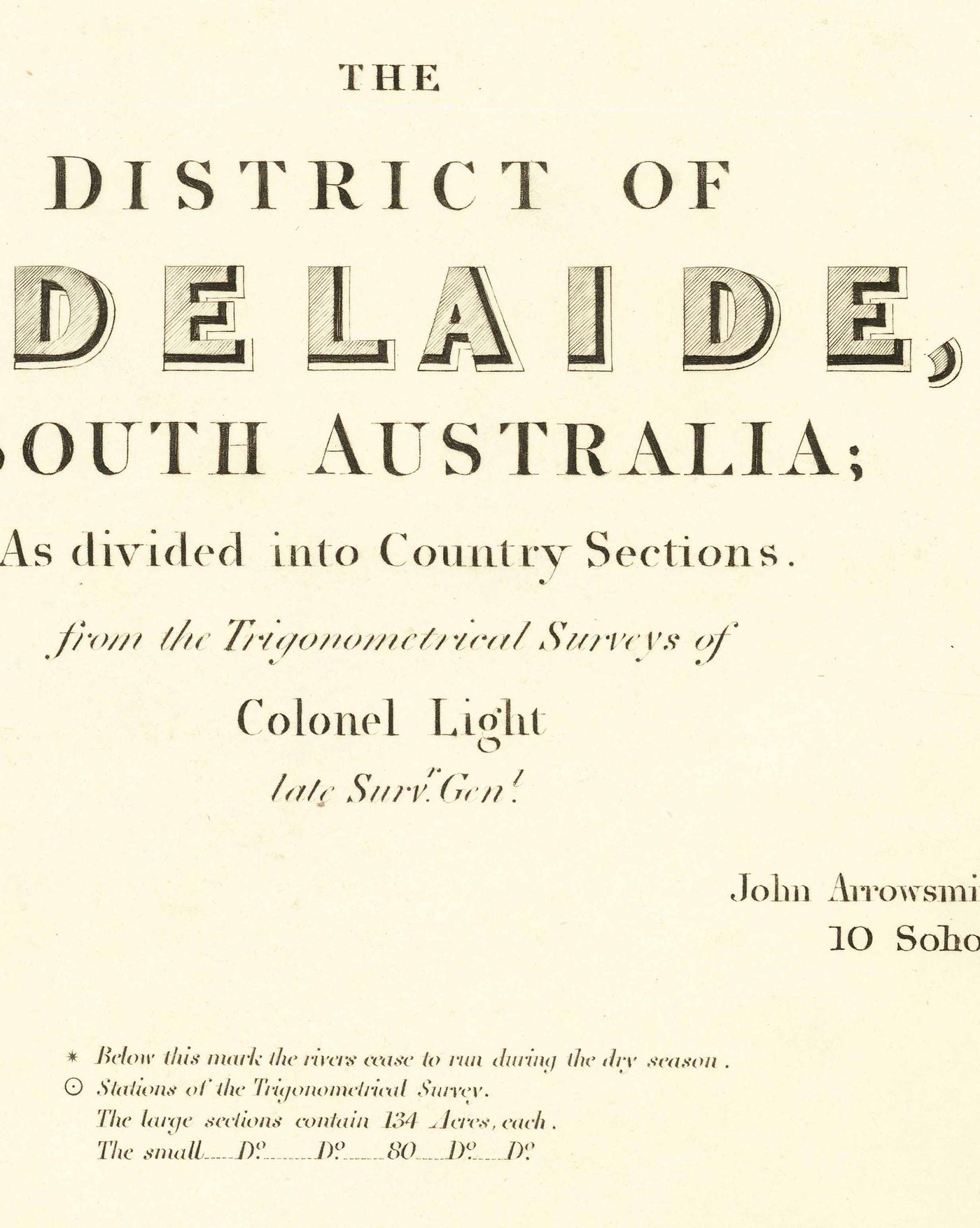 Old Map of Adelaide, South Australia by John Arrowsmith, 1839 - Brighton, Port, Norwood, Glenelg Beach