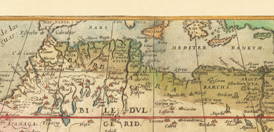 Old Map of Africa by Abraham Ortelius, 1570 - First Map of African Continent - Nubia, Zanzibar, Central Africa, Nile