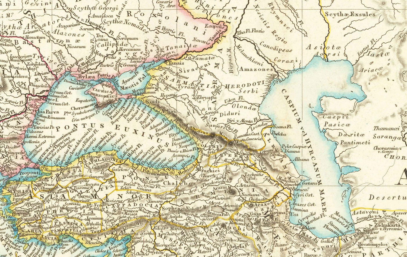 Ancienne carte du monde antique par Arrowsmith, 1822 - Europe médiévale, Moyen-Orient, Afrique - Orbis Veteribus Notus