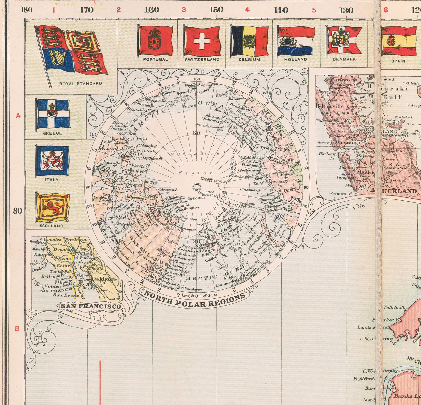 Old World Map by Bacon, 1908 - Large Rare Atlas - Shipping Lanes, Merchant Navy, Railways, British Empire