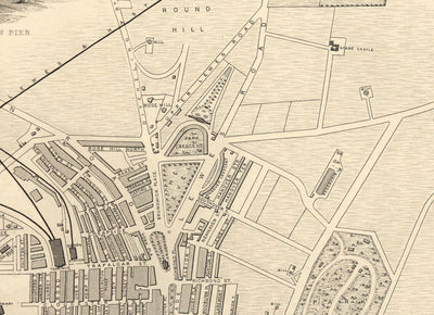 Old Map of Brighton in 1851 by J. & F. Tallis - Lanes, Pier, Parade, Old Steine, Kemptown, East Sussex