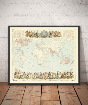 Alte Weltkarte des Britischen Empire, 1872 von Fullarton - Einwohner & Bevölkerung, Commonwealth, Kolonialismus 
