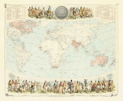 Old World Map of the British Empire, 1872 by Fullarton - Inhabitants & Population, Commonwealth, Colonialism
