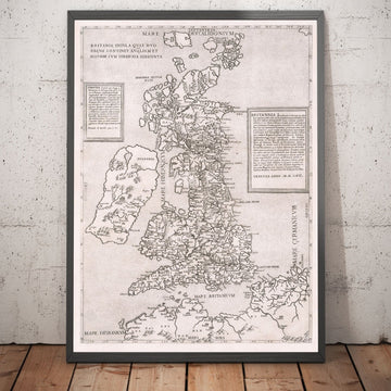 Mapa muy antiguo de las Islas Británicas, 1562 de George Lily - First True Mapa de Gran Bretaña e Irlanda - Versión Bertelli y Lafreri del mapa de George Lily
