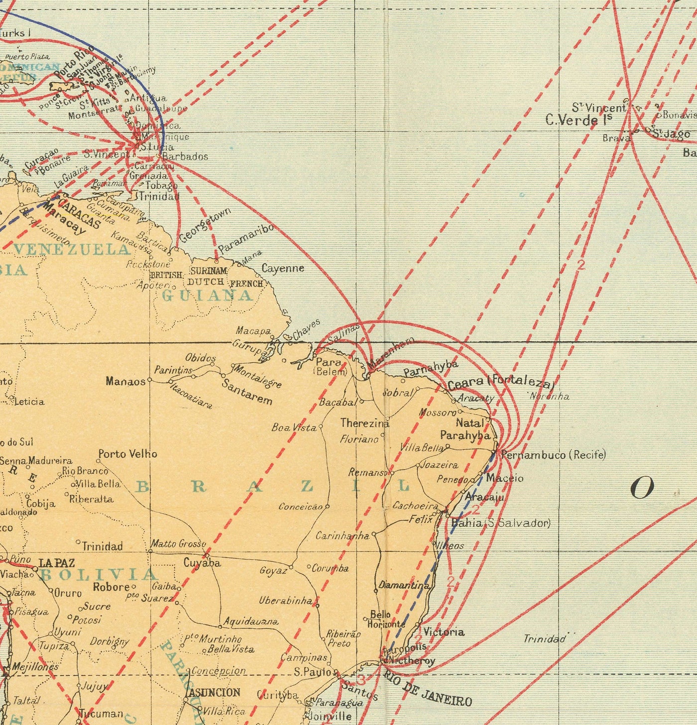 Old Cable and Wireless World Map, 1938 - (Very Early) Internet & Submarine Telegraph Chart