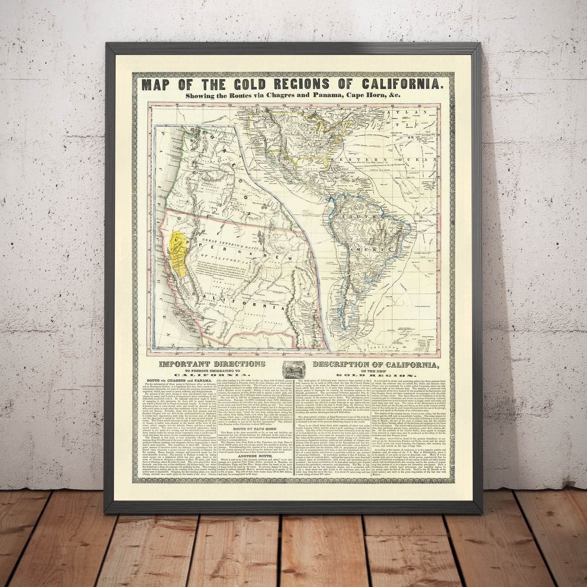 Old Map of the California Gold Rush in 1849 by Ensign & Thayer - Old ...