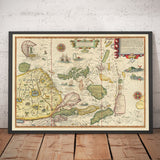 Mappa antica del sud-est asiatico, 1596 - Cina, Corea, Giappone, Filippine, Singapore, Malesia, Indonesia, Indie orientali 