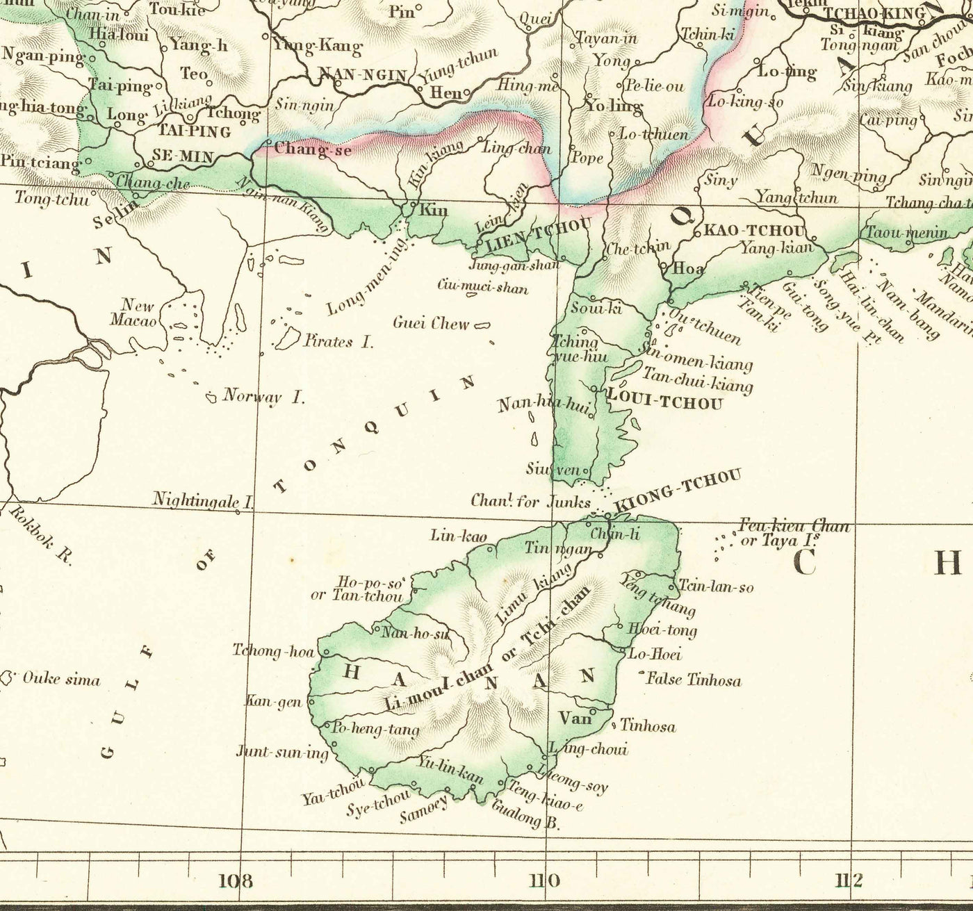 Old Map of China, 1840 by Arrowsmith - Korea, Canton, Peking, Sino-British Maccartney Embassy, Qianlong Emperor