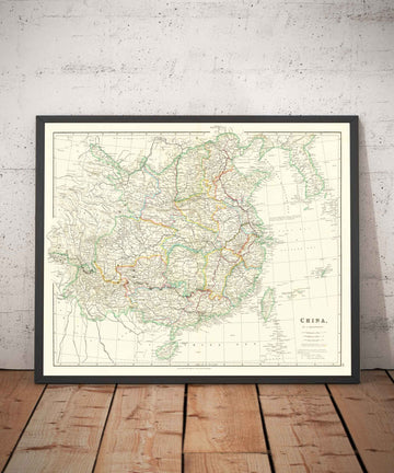 Ancienne carte de la Chine, 1840 par Arrowsmith - Corée, Canton, Pékin, ambassade sino-britannique Maccartney, empereur Qianlong