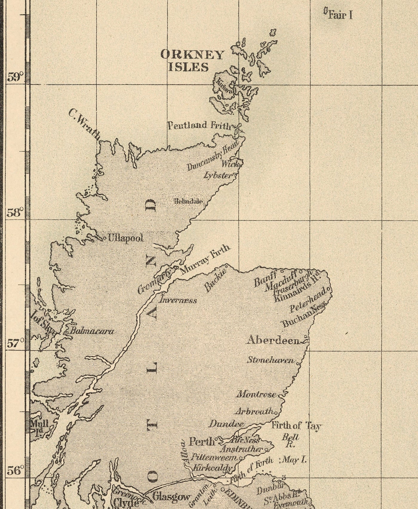 Old Cod Fish Map of the North Sea, 1883 by O.T. Olsen - Cod Fishing, D ...