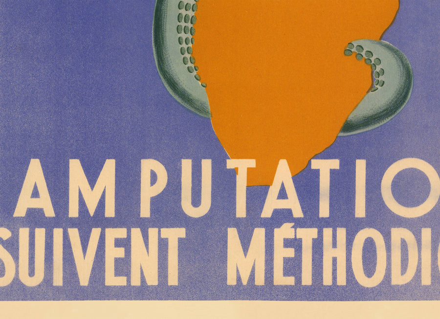 Zweiter Weltkrieg Nazi Vichy Frankreich Propagandaposter Karte - Winston Churchill als tentakelhaftes Ungeheuer 