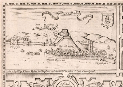 Old Map of Cornwall in 1611 by Speed - Penzance, St Ives, Plymouth, Lands End, Padstow