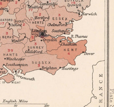 Alte Karte von Kriminalität und Trunkenheit in England und Wales, 1904 - Großbritannien 1901 Volkszählung & Demografie