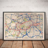 Mapa de ferrocarril de Antiguo Distrito de Londres, 1884, Tercera edición - Piccadilly Piccadilly Temprano, Círculo, Mapa de tubos del distrito