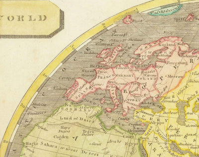 Old Double Hemisphere World Map, 1804 by Arrowsmith - Rare 19th Century Atlas