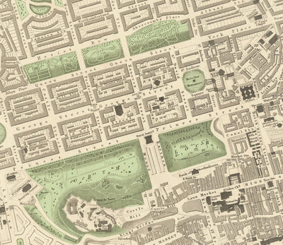 Old Map of Edinburgh, Scotland in 1834 by WB Clark