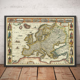 Alte Karte von Europa von John Speed, 1627 - England, Frankreich, Deutschland, Italien, Russland - Städte, Jakobäische Kleidung 