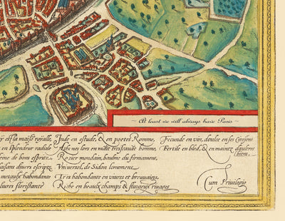 Antiguo mapa de Berna en 1645 por Merian Matthaus - 300 aniversario de la Confederación Helvética