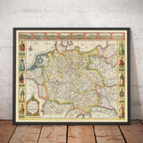 Old Map of Germany by John Speed, 1627 - Holy Roman Empire, German Empire - Austria, Czechia, Poland, Switzerland