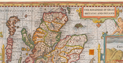 Old Map of British Isles in 1611 by John Speed - UK, England, Scotland, Wales, Ireland