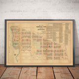Alte Karte von Hell's Kitchen & Midtown West, NYC 1872 - Clinton, Manhattan Straßen, Heritage Farm, 39. bis 48. Straße 