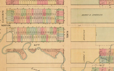 Old Map of Hell's Kitchen & Midtown West, NYC 1872 - Clinton, Manhattan Streets, Heritage Farm, 39th to 48th St