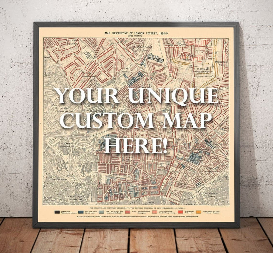 Personalised Poverty Map of London by Charles Booth, 1898-9