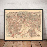 Mapa de la pobreza en Londres 1898-9, fuera del distrito sur, por Charles Booth - Oval, Brixton, Herne Hill, Lambeth - SW8, SW9, SW2, SE5, SE24, SE22, SE15