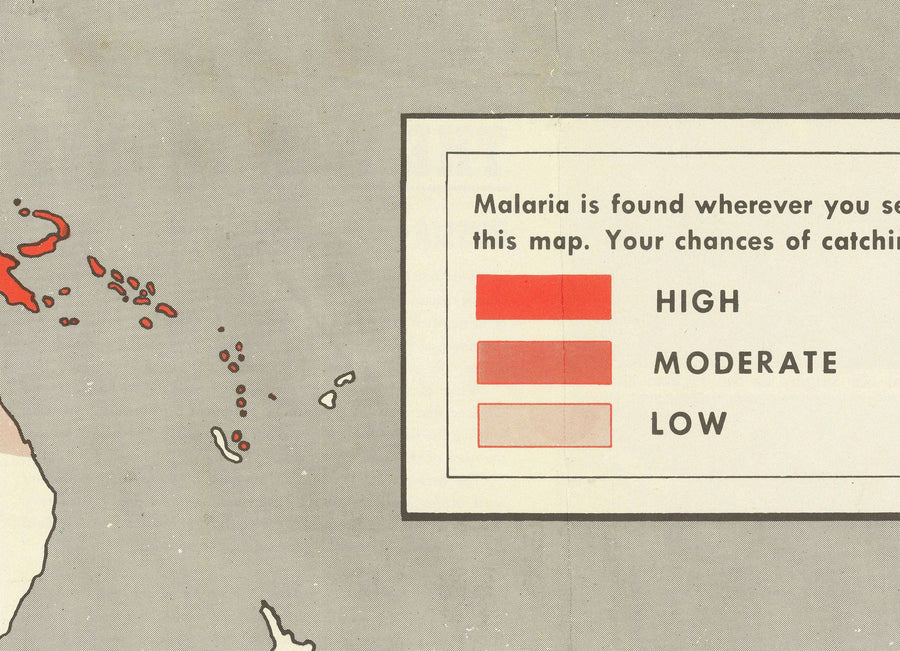 Old World Map by Dr. Seuss, 1943 - US Army Malaria Wall Chart from World War 2
