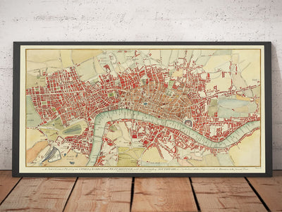 Rare Old Map of London by Hogg, 1784 - Westminster, City of London, Soho, Holborn, Covent Garden