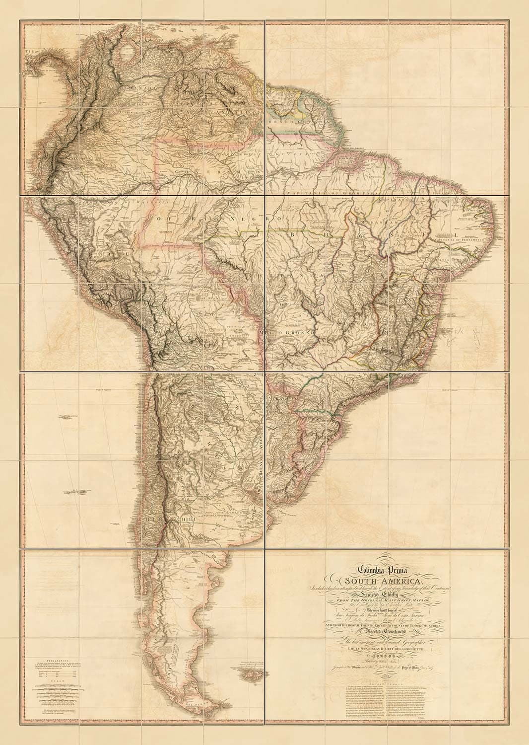 Rare Old Map of South America by Faden, 1807 - Spanish Colonialism - Brazil, Peru, Colombia, Chile, Venezuela, Amazon