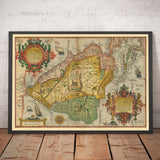 Alte Karte von Südamerika von Linschoten, 1596 - Brasilien, Peru, Chile, Karibik, Florida, spanische & portugiesische Kolonien 