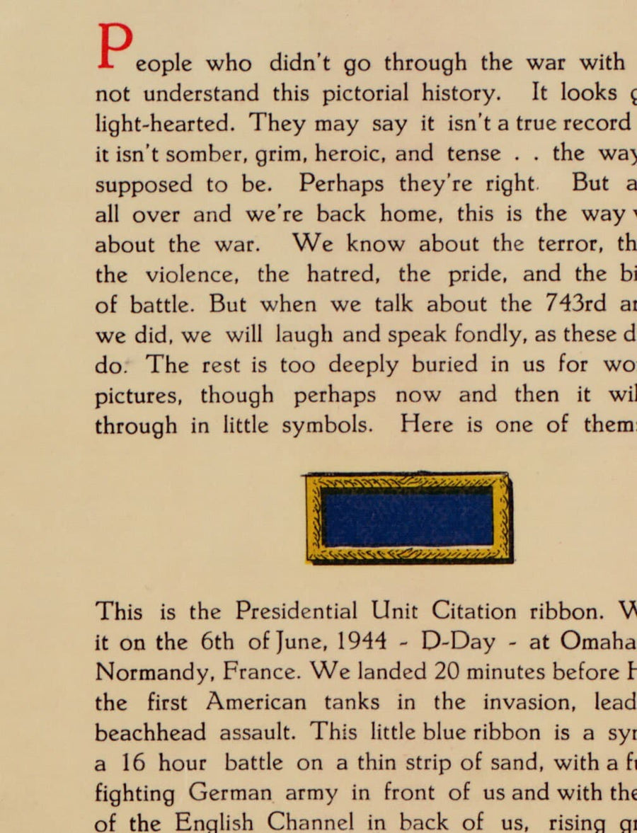 Ancienne Carte de Day Darkings en Normandie, 1944 - 743ème bataillon de réservoir dans le nord de la France - US Army World War 2