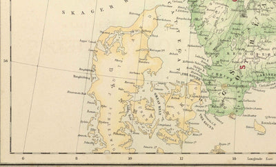 Old Map of Sweden, Norway & Russian Finland, 1872 by Fullarton - Scandinavia, Denmark, Baltic Sea, Gulf of Bothnia