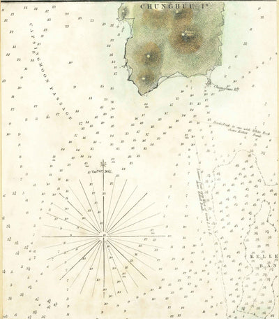 The First Map of Hong Kong, 1843 - Old Admiralty Navy Chart - Kowloon, Victoria Bay, Early British Colony