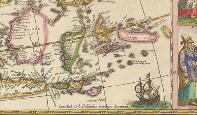 Old Map of Asia, 1640 by Willem Blaeu - Colonial East Indies - China, India, Malaysia, Singapore, Thailand, Philippines