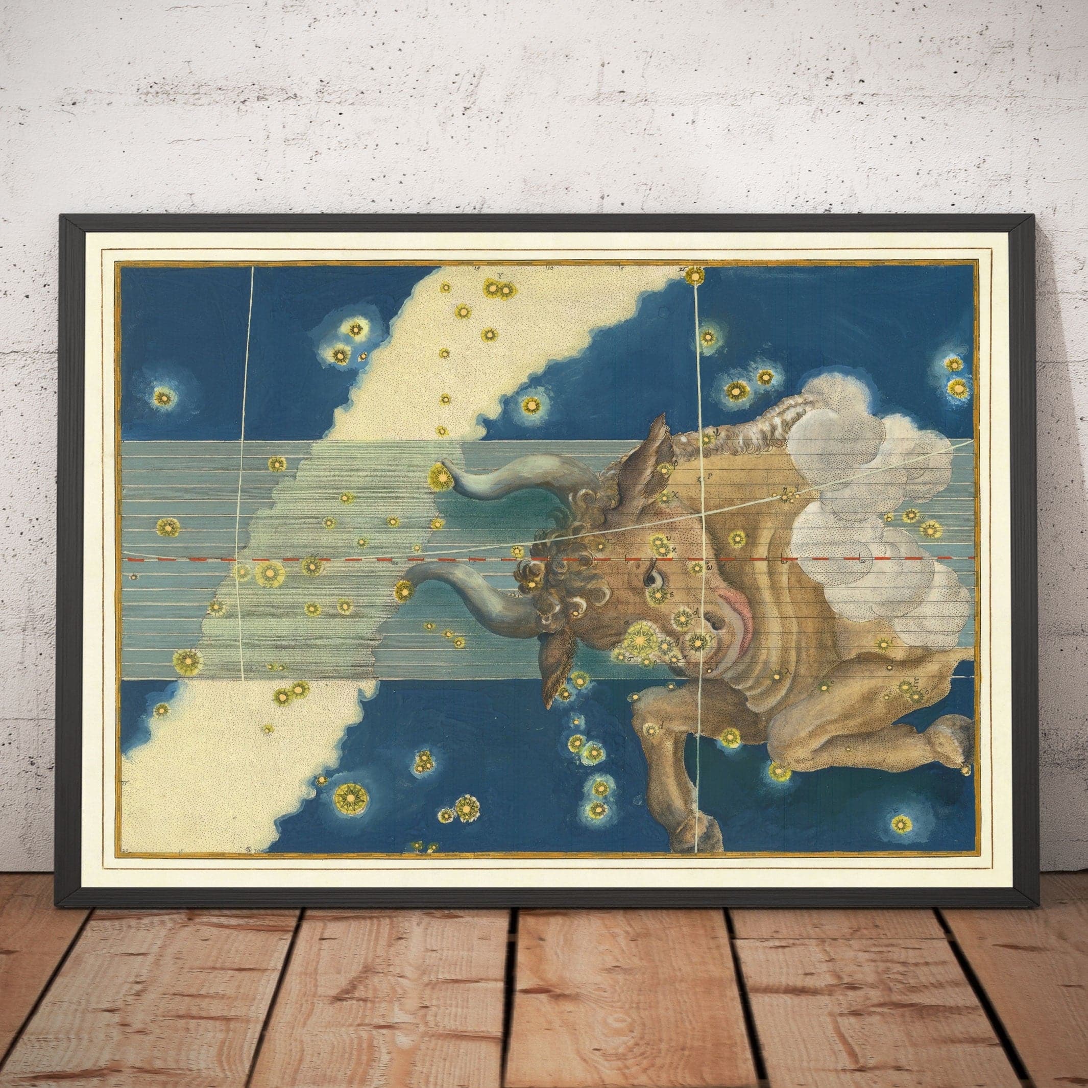 Old Star Map of Taurus, 1603 by Johann Bayer - Zodiac Astrology Chart ...