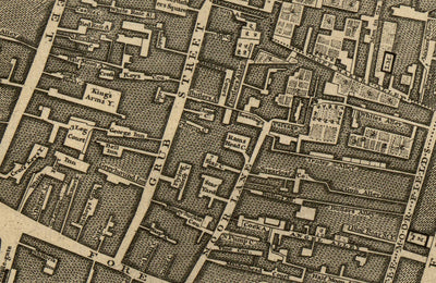 Old Map of London by John Rocque, 1746, E1 - Old Street, Finsbury, Moorgate, Barbican, St Lukes, Liverpool St