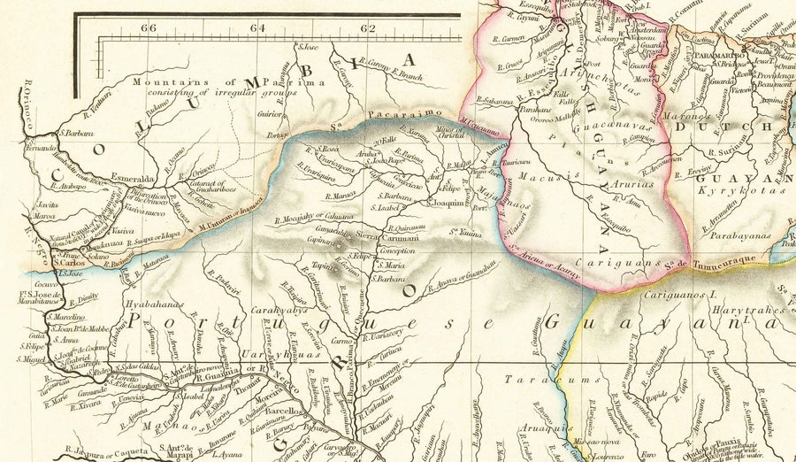 Ancienne carte du Brésil, 1832 par Arrowsmith - Amérique du Sud coloniale - Royaume du Portugal, empereur Pedro II, fleuve Amazone
